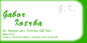 gabor kotrba business card